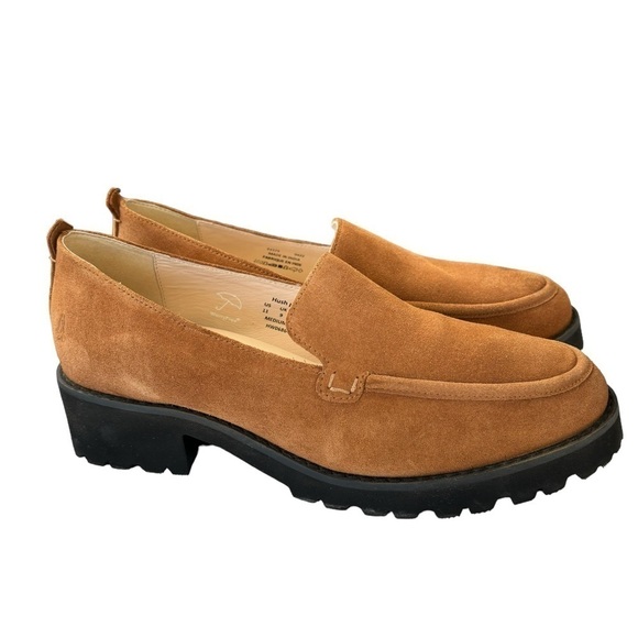 Hush Puppies Womens Lug Sole Loafers Carmel Water Resistant Suede Chunky Size 11 - Picture 3 of 12